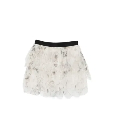 Max Mara Ruffled Mini Skirt In Gray