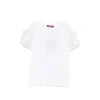 Max Mara Ruffled Sleeve T-shirt In White