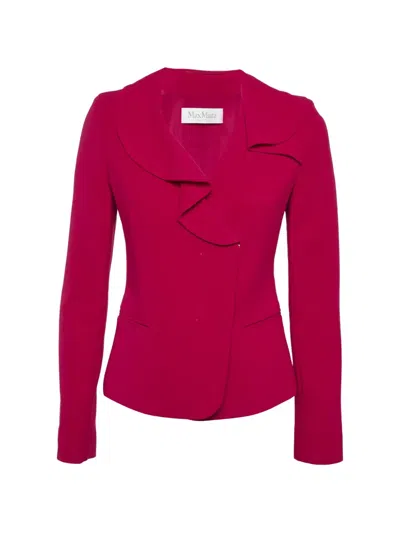 Pre-owned Max Mara Ruffled-collar Blazer In Pink