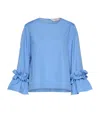 Max Mara Ruffle-trim Blouse In Blue