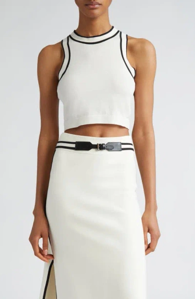 Max Mara Cropped Tank Top In Ivory