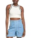 Max Mara Ruggero Cropped Cotton-blend Tank Top In Beige