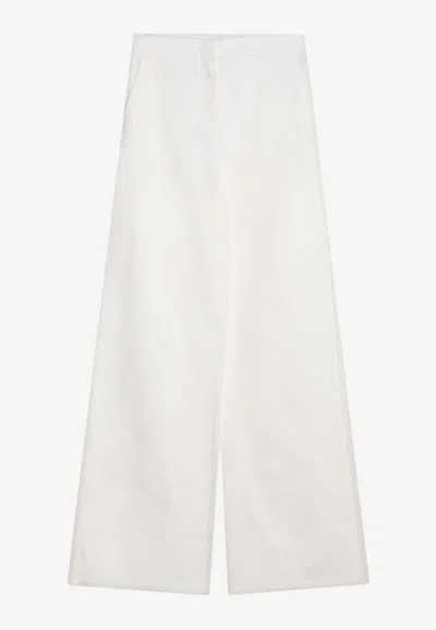Max Mara Women's Avoriaz Long Trouser Beige | Size 40 | 2421136011600005 In White