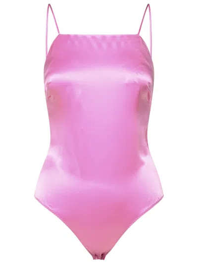 Max Mara Rugiada' Mauve Silk Top In Pink