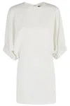 Max Mara Womens Rum Short-sleeve Woven Mini Dress White In Neutral
