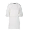 Max Mara Rum Puffed-sleeve Mini Dress In White