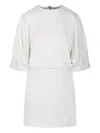 Max Mara Rum Puffed-sleeve Mini Dress In White