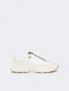 Max Mara Running Shoes In Technical Fabric And Leather In White