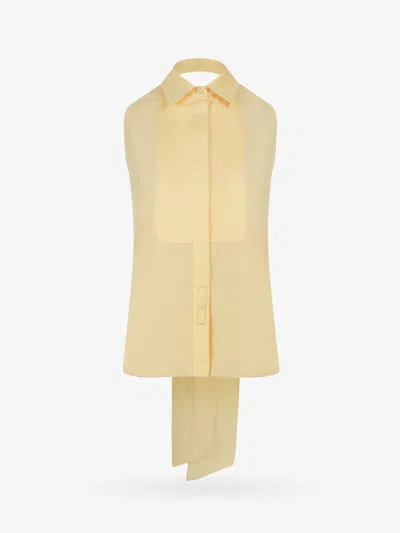 Max Mara Top Rupia In Cotone Con Dettaglio Fiocco In Yellow