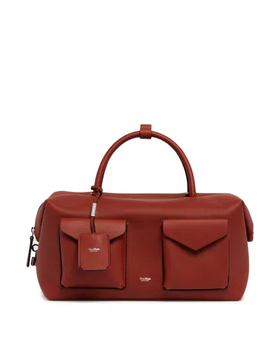Max Mara Rust Large Bauletto Bag In Brown