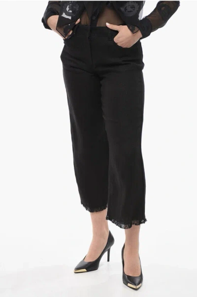 Max Mara S 5 Pocket Franci Flax Blend Pants In Black