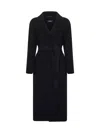 S Max Mara Black Double Broadcloth Esturia Robe Coat