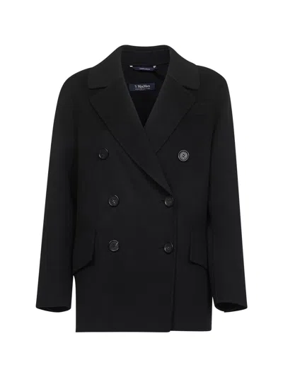 S Max Mara Black Double Broadcloth Lukas Jacket