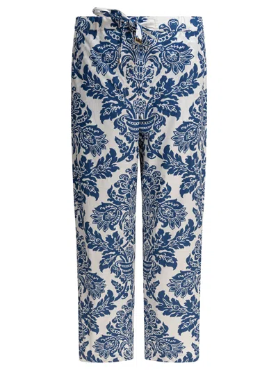 Max Mara S Blue Cotton Trousers