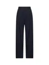 S Max Mara Blue Crêpe Wool Twill Siri Trousers