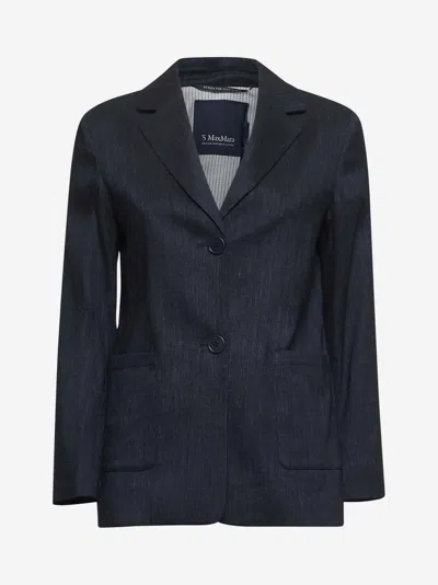 Max Mara S Blue Denim Effect Derna Jacket