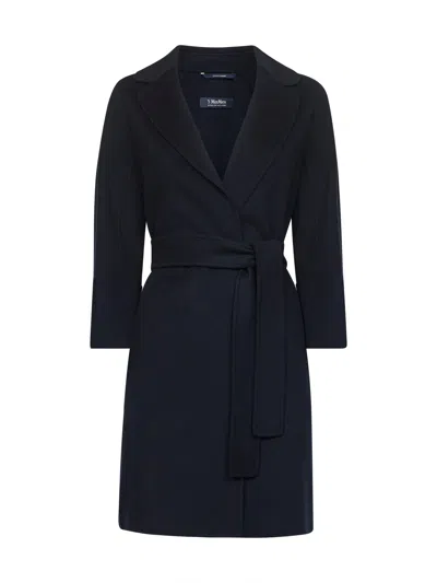 S Max Mara Blue Double Broadcloth Arona Short Coat