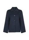 S Max Mara Blue Double Broadcloth Lily Shirt Jacket