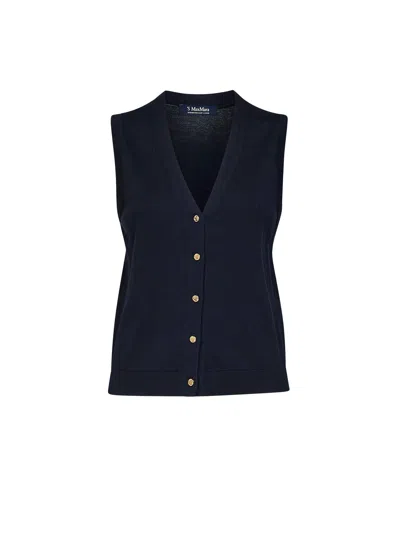 Max Mara S Blue Knit Smmsaggio Vest