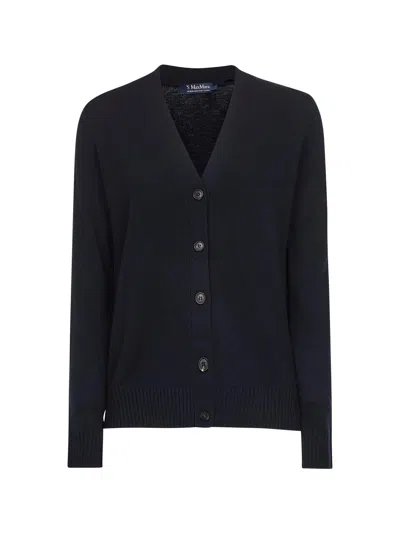 Max Mara S Blue Wool Knit Apollo Cardigan
