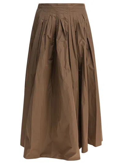 Max Mara S Brown Polyester Skirt