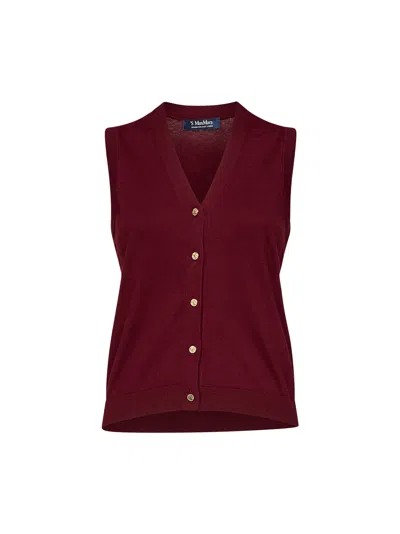 Max Mara S Burgundy Knit Smmsaggio Vest