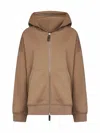 S Max Mara Camel Jersey Siena Zip-up Hoodie