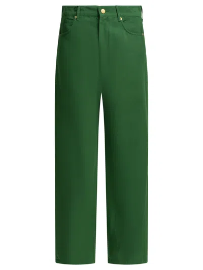 Max Mara S Casual Green Cotton Linen Pants