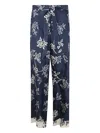 Max Mara S Cinzia Silk Twill Printed Trousers By Max Mara In Blue