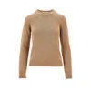 S Max Mara Cotton Crewneck Sweater In Beige
