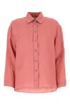 Max Mara S Dark Pink Linen Canard Shirt