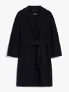 S Max Mara Arona Belted Double-faced Wool Coat In Sky Blue