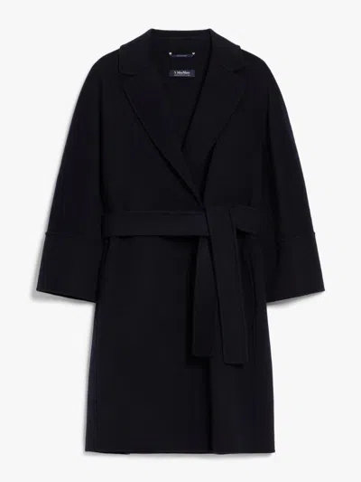 Max Mara S Double-faced Short Wool Coat In Sky Blue
