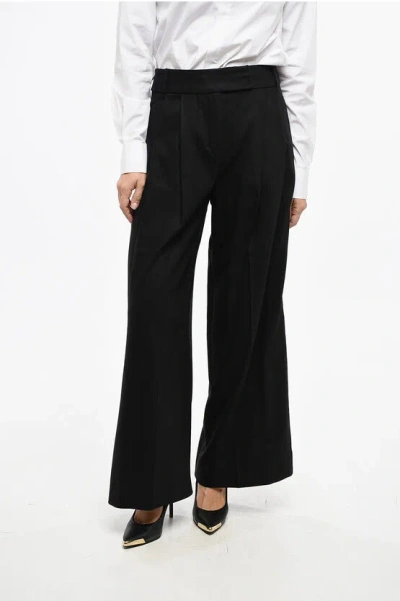 Max Mara S Double-pleated Carmen Cropped Fit Pants Grösse 44 In Black