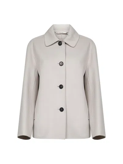 S Max Mara Ecru Double Broadcloth Lily Shirt Jacket In Sand
