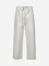 MAX MARA S ECRU POPLIN SILVER JOGGING TROUSERS