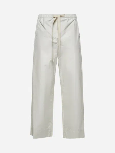Max Mara S Ecru Poplin Silver Jogging Trousers