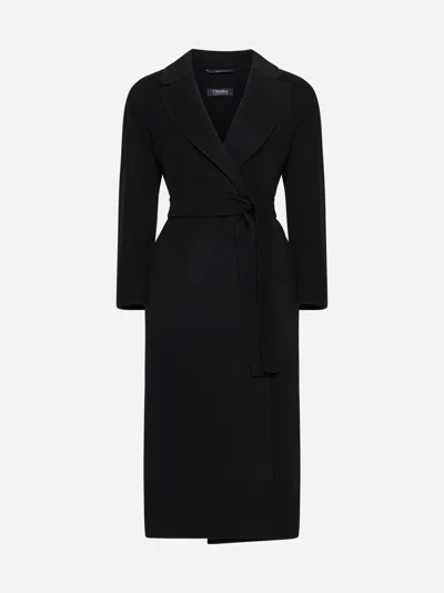 Max Mara S Esturia Belted Wool Coat In Black