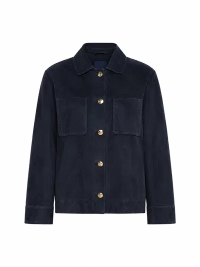 Max Mara S Giacca In Pelle In Blue
