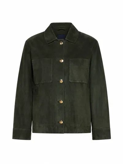 Max Mara S Giacca In Pelle In Green