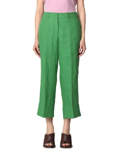 Max Mara S Grass Green Linen Rebecca Pant