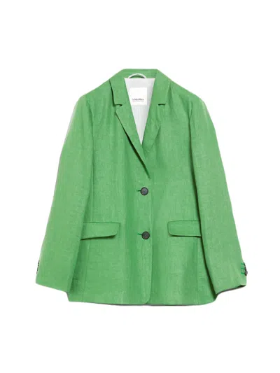 Max Mara S Grass Green Linen Sofia Blazer