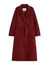Max Mara Ludmilla Belted Cashmere Coat In Burgundy