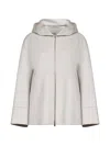 Max Mara S Ivory Double Broadcloth Romina Hoodie