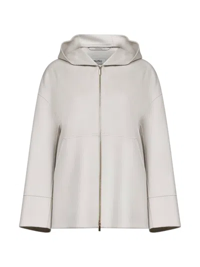 Max Mara S Ivory Double Broadcloth Romina Hoodie