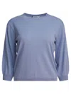 S Max Mara Crew Neck Knitwear Ribbed Finish In Blue