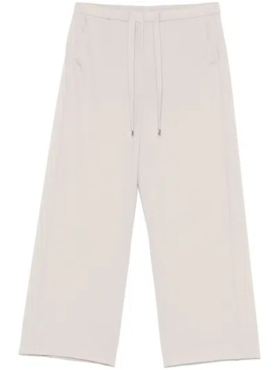 Max Mara S Light Grey Wool Argenta Wide-leg Pant