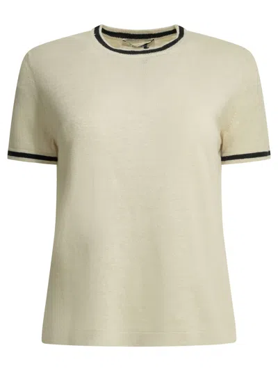 Max Mara S Linen Crew Neck Sweater In Gold