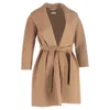 Max Mara S  Belted Shawl Coat In Brown Cashmere In Brown