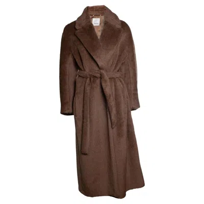 Pre-owned Max Mara ‘s , Brown Teddy Coat With Wrap Belt